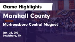 Marshall County  vs Murfreesboro Central Magnet Game Highlights - Jan. 23, 2021