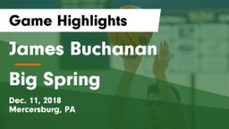 James Buchanan  vs Big Spring  Game Highlights - Dec. 11, 2018
