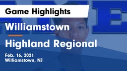 Williamstown  vs Highland Regional  Game Highlights - Feb. 16, 2021