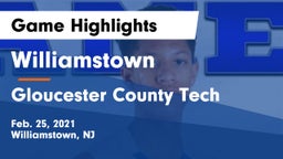 Williamstown  vs Gloucester County Tech  Game Highlights - Feb. 25, 2021