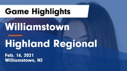 Williamstown  vs Highland Regional  Game Highlights - Feb. 16, 2021