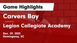 Carvers Bay  vs Legion Collegiate Academy Game Highlights - Dec. 29, 2023