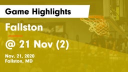 Fallston  vs @ 21 Nov (2) Game Highlights - Nov. 21, 2020