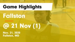 Fallston  vs @ 21 Nov (1) Game Highlights - Nov. 21, 2020