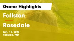 Fallston  vs Rosedale Game Highlights - Jan. 11, 2023