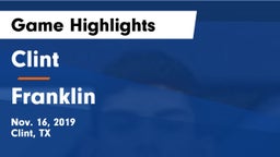 Clint  vs Franklin  Game Highlights - Nov. 16, 2019