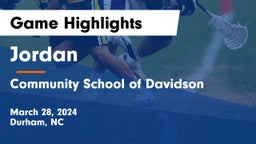 Jordan  vs Community School of Davidson Game Highlights - March 28, 2024