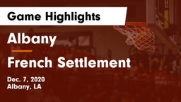 Albany  vs French Settlement Game Highlights - Dec. 7, 2020