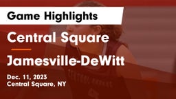 Central Square  vs Jamesville-DeWitt  Game Highlights - Dec. 11, 2023