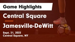 Central Square  vs Jamesville-DeWitt  Game Highlights - Sept. 21, 2023