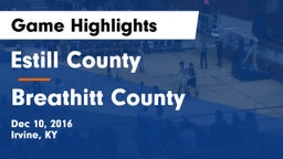 Estill County  vs Breathitt County Game Highlights - Dec 10, 2016