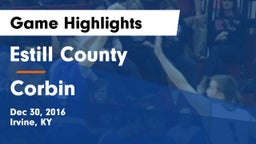 Estill County  vs Corbin Game Highlights - Dec 30, 2016