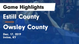 Estill County  vs Owsley County Game Highlights - Dec. 17, 2019