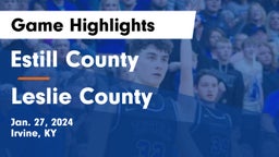 Estill County  vs Leslie County  Game Highlights - Jan. 27, 2024