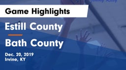 Estill County  vs Bath County  Game Highlights - Dec. 20, 2019