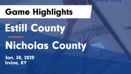 Estill County  vs Nicholas County  Game Highlights - Jan. 30, 2020