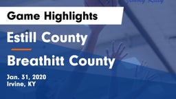 Estill County  vs Breathitt County  Game Highlights - Jan. 31, 2020
