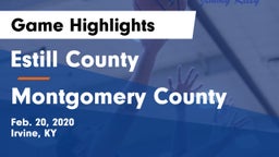 Estill County  vs Montgomery County  Game Highlights - Feb. 20, 2020