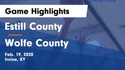 Estill County  vs Wolfe County  Game Highlights - Feb. 19, 2020
