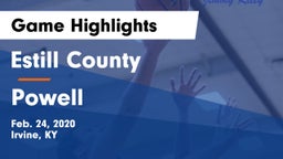Estill County  vs Powell Game Highlights - Feb. 24, 2020