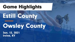 Estill County  vs Owsley County  Game Highlights - Jan. 12, 2021