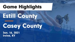 Estill County  vs Casey County  Game Highlights - Jan. 16, 2021