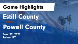 Estill County  vs Powell County  Game Highlights - Jan. 22, 2021