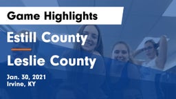 Estill County  vs Leslie County  Game Highlights - Jan. 30, 2021