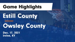 Estill County  vs Owsley County  Game Highlights - Dec. 17, 2021