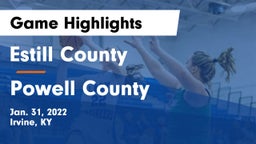 Estill County  vs Powell County  Game Highlights - Jan. 31, 2022