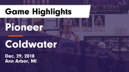 Pioneer  vs Coldwater  Game Highlights - Dec. 29, 2018
