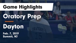 Oratory Prep  vs Dayton  Game Highlights - Feb. 7, 2019