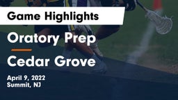 Oratory Prep  vs Cedar Grove  Game Highlights - April 9, 2022