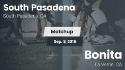 Matchup: South Pasadena High vs. Bonita  2016