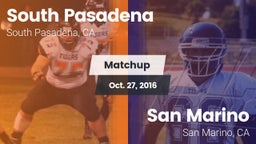 Matchup: South Pasadena High vs. San Marino  2016