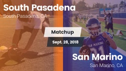 Matchup: South Pasadena High vs. San Marino  2018