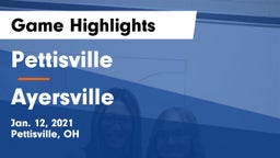 Pettisville  vs Ayersville  Game Highlights - Jan. 12, 2021