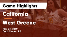 California  vs West Greene  Game Highlights - Jan. 21, 2019
