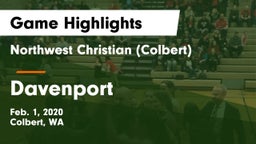 Northwest Christian  (Colbert) vs Davenport Game Highlights - Feb. 1, 2020