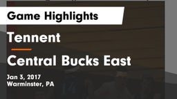 Tennent  vs Central Bucks East  Game Highlights - Jan 3, 2017