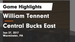 William Tennent  vs Central Bucks East  Game Highlights - Jan 27, 2017