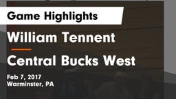 William Tennent  vs Central Bucks West  Game Highlights - Feb 7, 2017