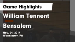 William Tennent  vs Bensalem  Game Highlights - Nov. 24, 2017
