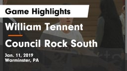 William Tennent  vs Council Rock South  Game Highlights - Jan. 11, 2019