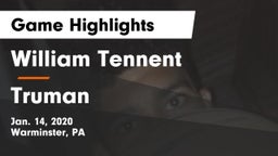 William Tennent  vs Truman  Game Highlights - Jan. 14, 2020