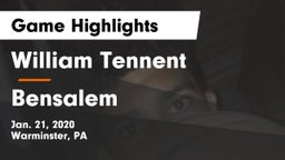 William Tennent  vs Bensalem  Game Highlights - Jan. 21, 2020