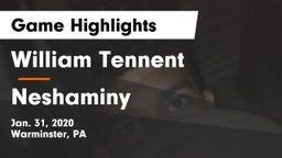 William Tennent  vs Neshaminy  Game Highlights - Jan. 31, 2020