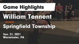 William Tennent  vs Springfield Township  Game Highlights - Jan. 21, 2021