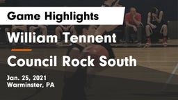 William Tennent  vs Council Rock South  Game Highlights - Jan. 25, 2021
