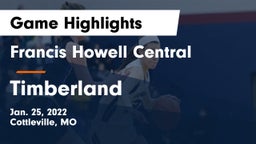 Francis Howell Central  vs Timberland  Game Highlights - Jan. 25, 2022